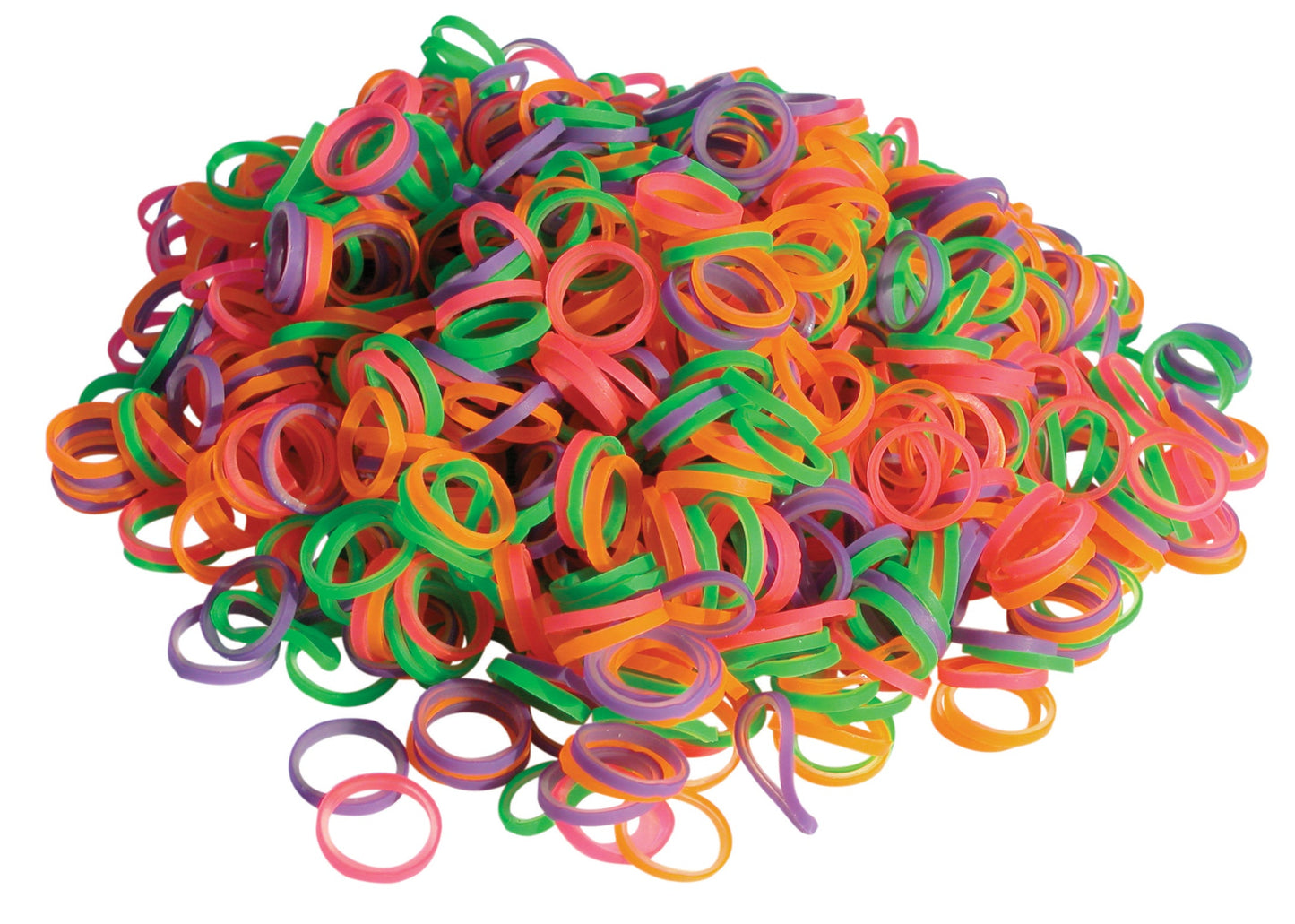 Show Tech Latex Bands Medium-Light - 1000 pcs Top Knot Bands - neon