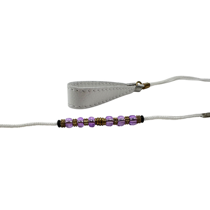 Sýningataumur með perlum - Hvítt