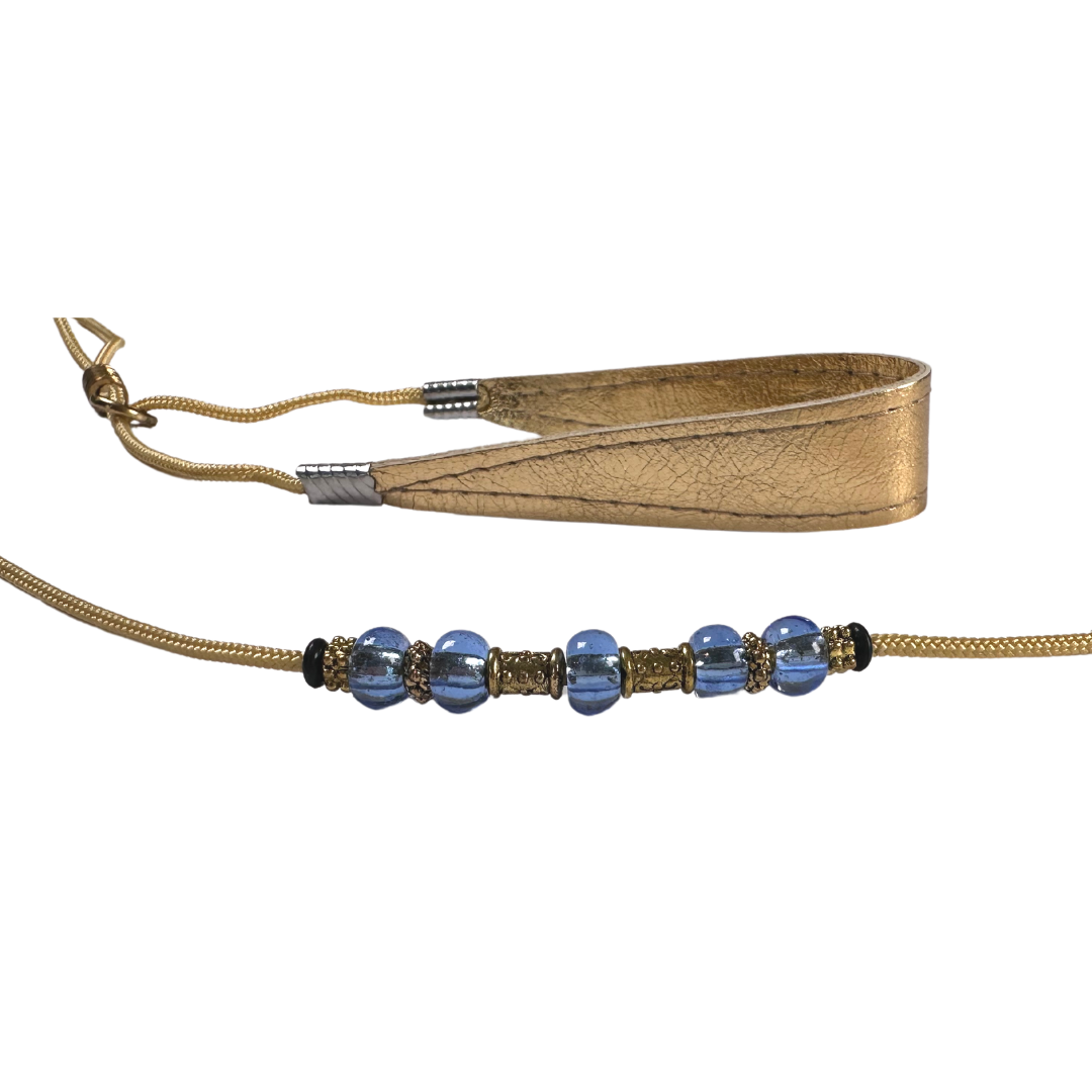 Sýningataumur með perlum - Gylltur