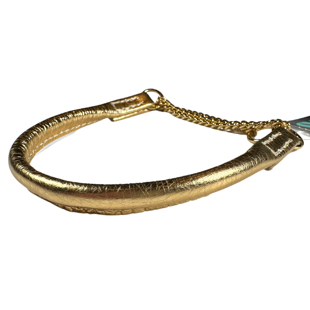 Hringað leður með keðju - 4 mm