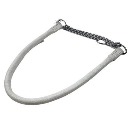 Hringað leður með keðju - 6 mm