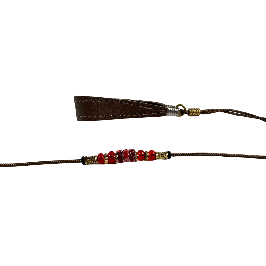 Sýningataumur með perlum - Brúnn