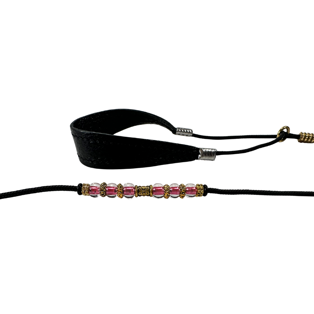 Sýningataumur með perlum - Svart