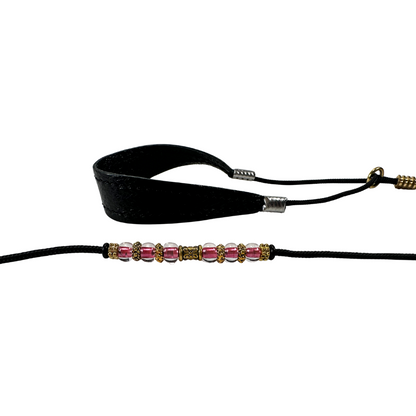 Sýningataumur með perlum - Svart