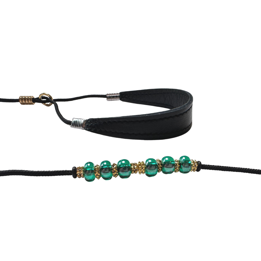 Sýningataumur með perlum - Svart