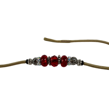 Sýningataumur með lykkju og perlum