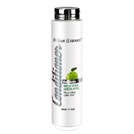 Hundaprýði Iv San Bernard Green Apple conditioner bottle for long-haired dogs, SLS-free formula for detangling.