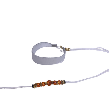 Sýningataumur með perlum - Hvítt